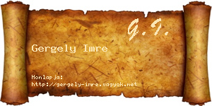 Gergely Imre névjegykártya